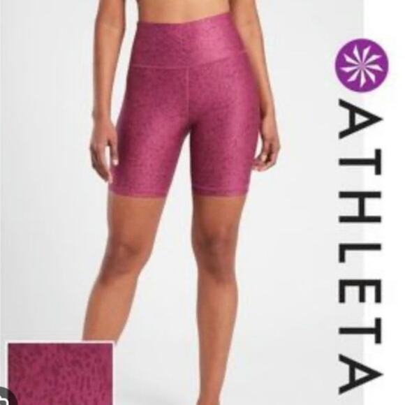 Athleta Elation Leopard Print Pink 7" Biker Short Size: 1X - Picture 1 of 5